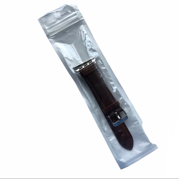 Brown Leather Band Apple Watch 38/40/41mm M Metal Buckle NEW - Picture 8 of 8